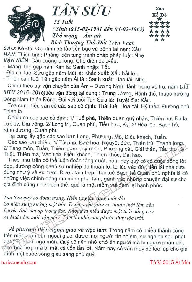 Tử vi 2015 tuổi Tân Sửu nữ mạng chi tiết | Tử Vi Cổ Học